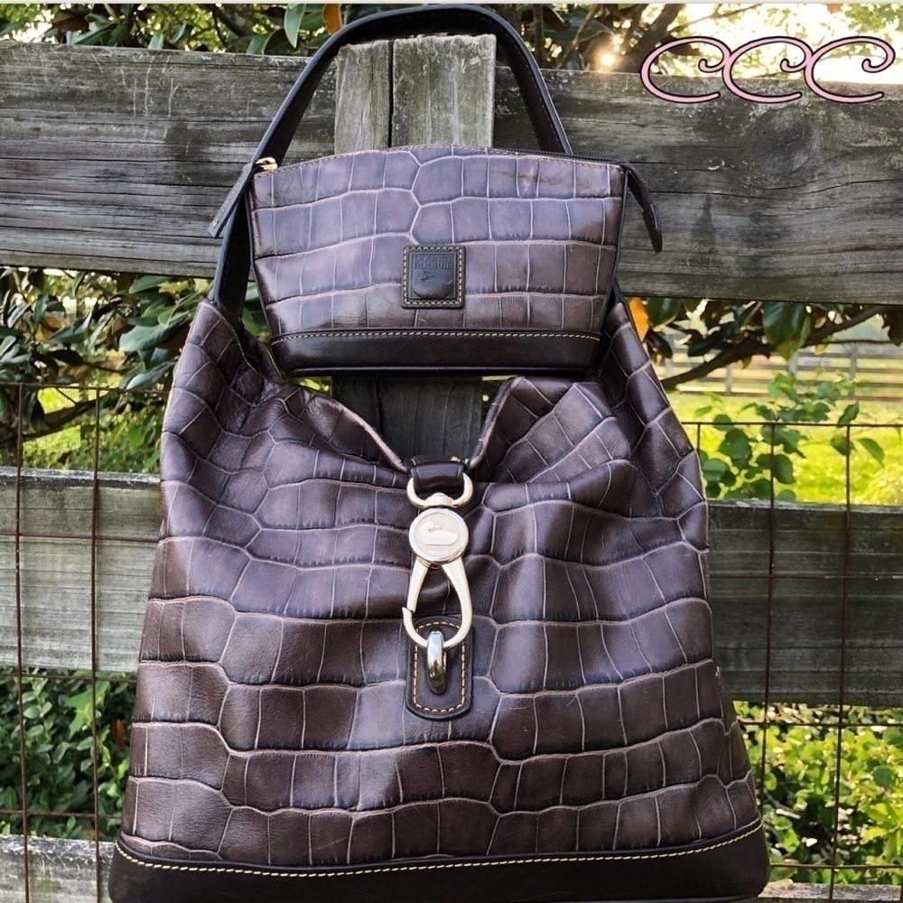 Dooney & Bourke Slouch Belvedere Bag Brown Croc
